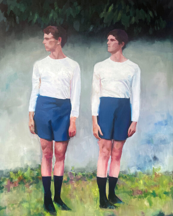 Painting titled "untitled #21" by Elina Evstig, Original Artwork, Oil Mounted on Wood Stretcher frame