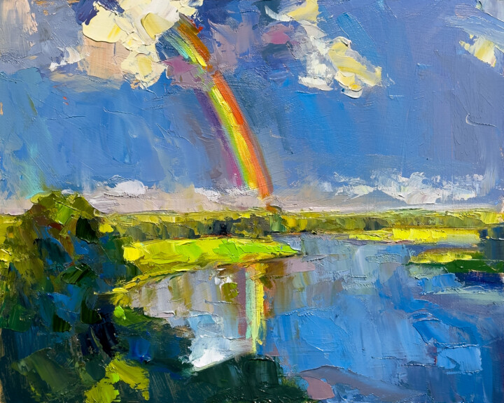 Schilderij getiteld "After the Rain" door Daria Zavadenko, Origineel Kunstwerk, Olie