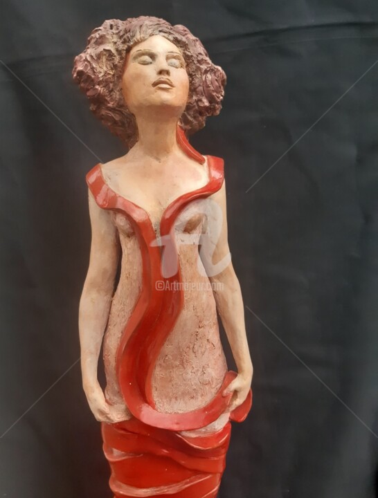 Sculpture titled "Ariane" by Valerie Barrault, Original Artwork, Terra cotta