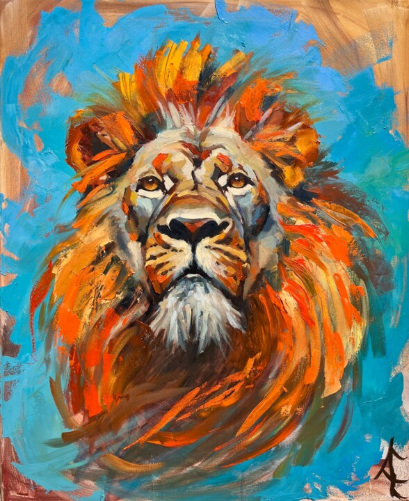 Peinture à l'huile de lion Pittura, 23,6x29,9 in