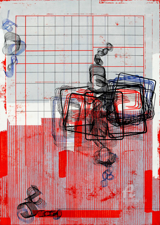 Schilderij getiteld "Entropy Zone 5." door Petr Strnad, Origineel Kunstwerk, Acryl