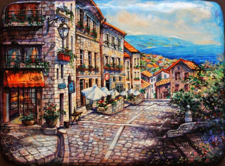 Schilderij getiteld "Морской пейзаж" door Helga Balaban, Origineel Kunstwerk, Olie