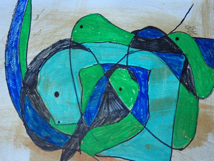 Drawing titled "snakey" by Heather Prosser, Original Artwork, Marker