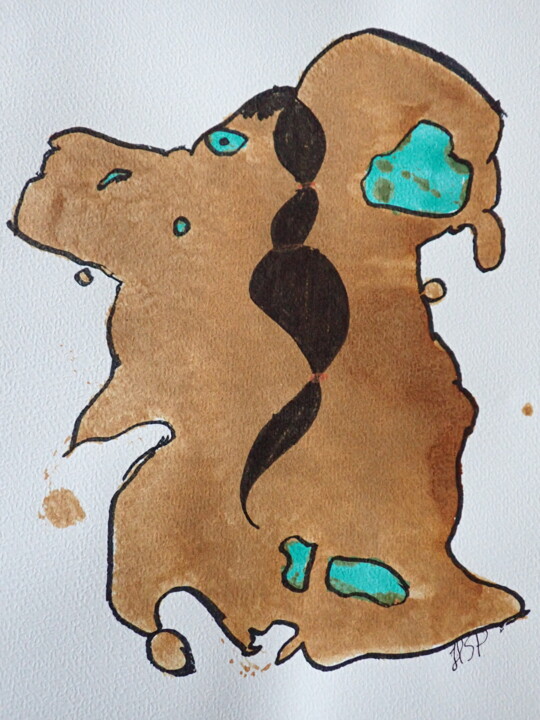 Drawing titled "miss coffee" by Heather Prosser, Original Artwork, Marker