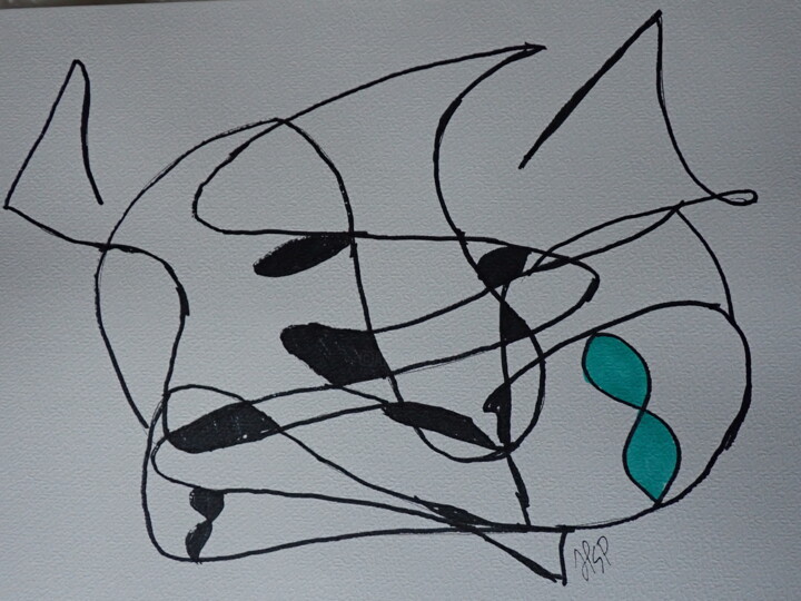 Drawing titled "doggy" by Heather Prosser, Original Artwork, Marker