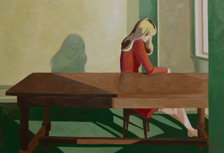 The difference between solitude and loneliness. 绘画, 19.7x28.7 in