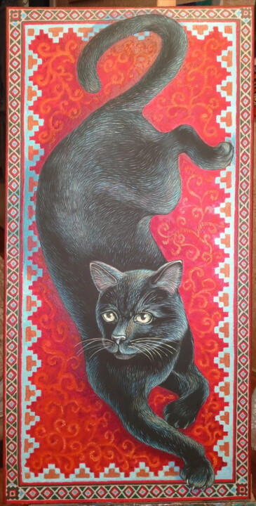 Роскошь на красном ковре 绘画, 39.4x19.7 in