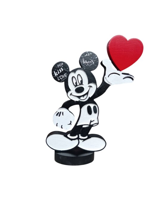 Mickey love 雕塑, 9.5x7.5 in