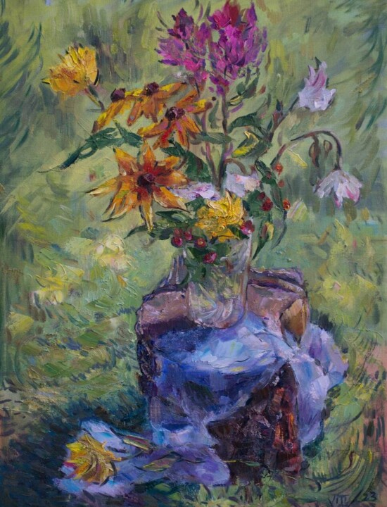 Field Flowers 绘画, 23.6x17.7 in