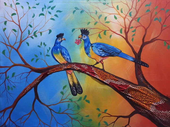"Nakupenda"(Love you) 绘画, 36.2x48 in