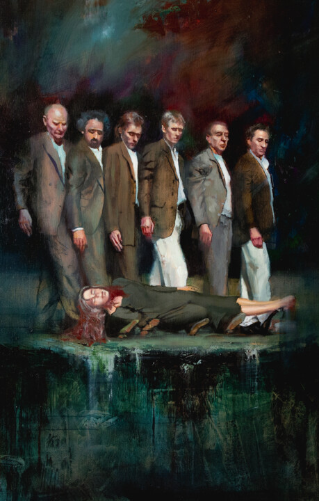 Schilderij getiteld "Проводы падшей женщ…" door Andrei Iakovlev, Origineel Kunstwerk, Olie