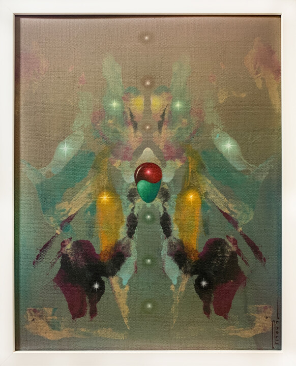 Malerei mit dem Titel "Sentience - Cloud o…" von Peter Pitout, Original-Kunstwerk, Öl Auf Holzplatte montiert