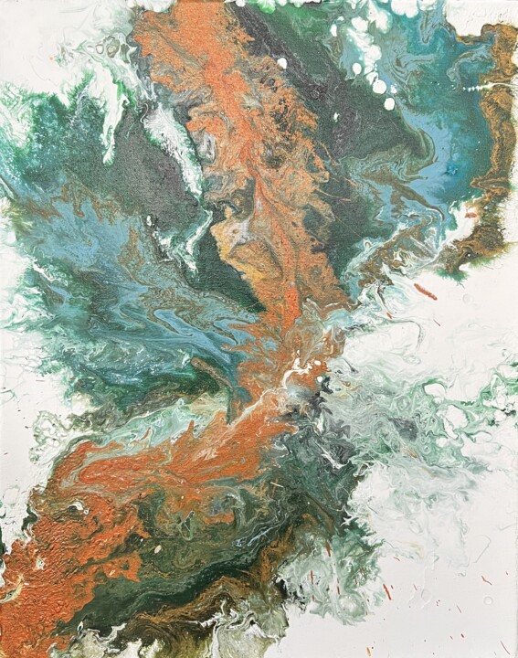 绘画 标题为“Earth’s Veins – Abs…” 由Ilsy Khaff, 原创艺术品, 丙烯 安装在木质担架架上