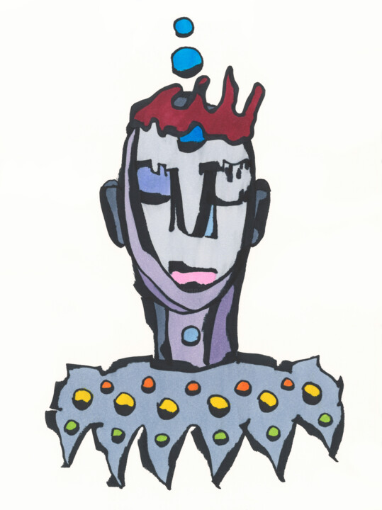 Drawing titled "Crystal Within" by Sofi Ginger, Original Artwork, Marker