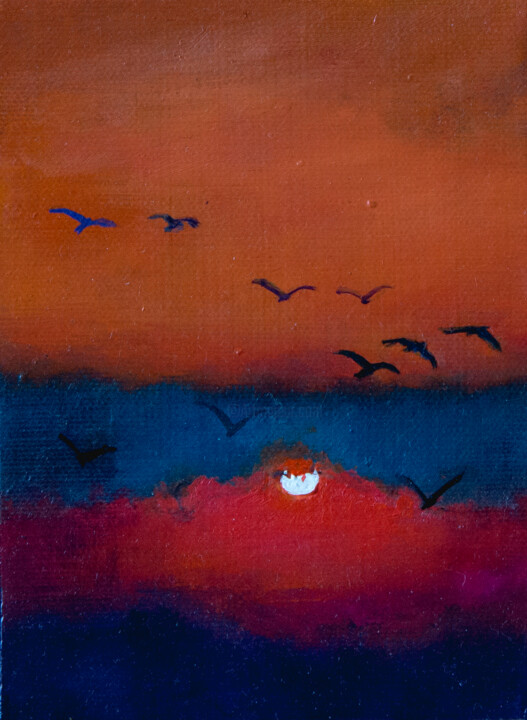 Schilderij getiteld "Миниатюра 22" door Andrei Iakovlev, Origineel Kunstwerk, Olie