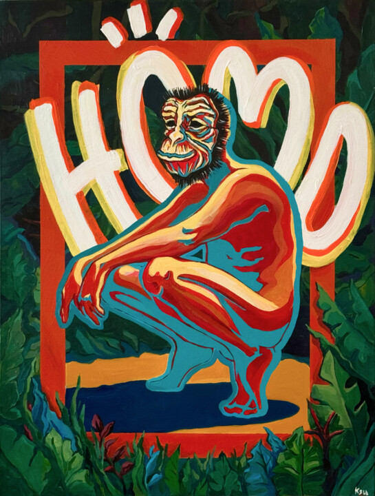 Painting titled "The Gifted One" by Kseniia Barvinko, Original Artwork, Acrylic Mounted on Wood Stretcher frame