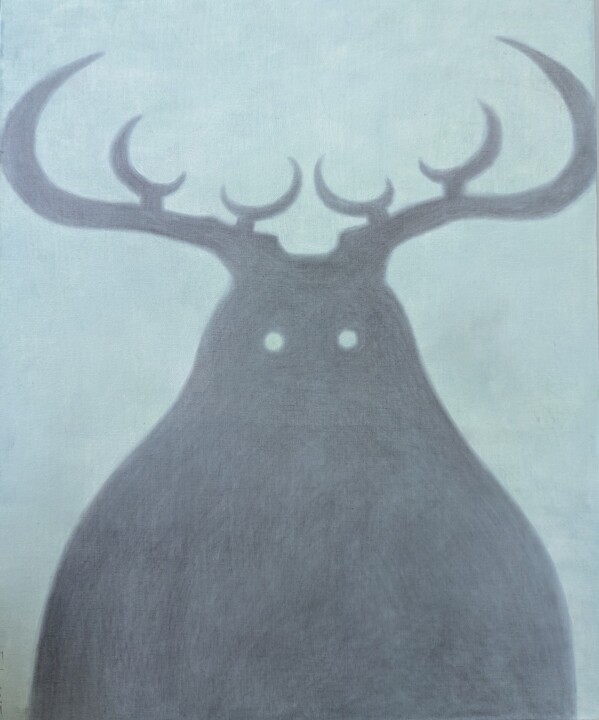 Night Visitor 绘画, 17.7x13.8 in