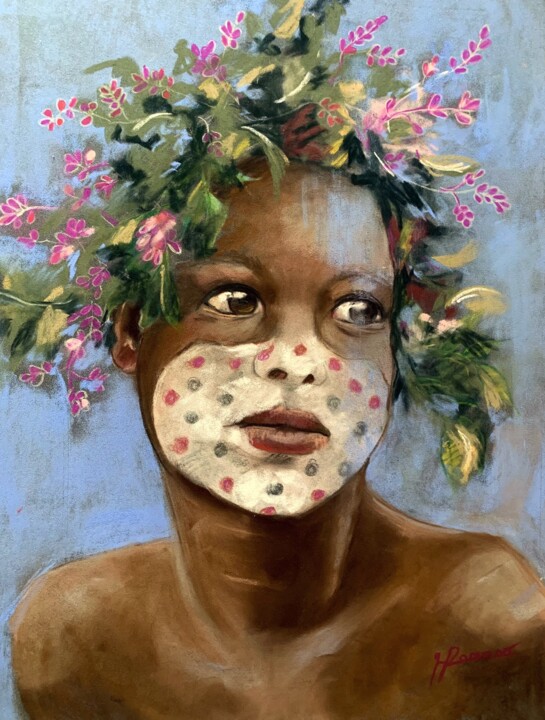 Drawing titled "Between the earth a…" by Maria Romano, Original Artwork, Pastel