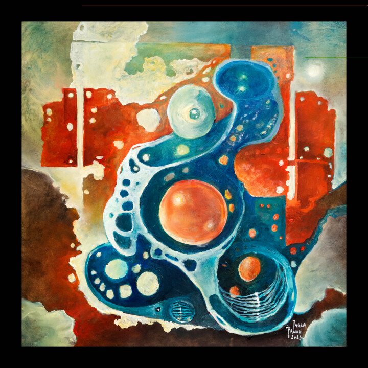 "Vehicle" Pittura, 23,6x23,6 in