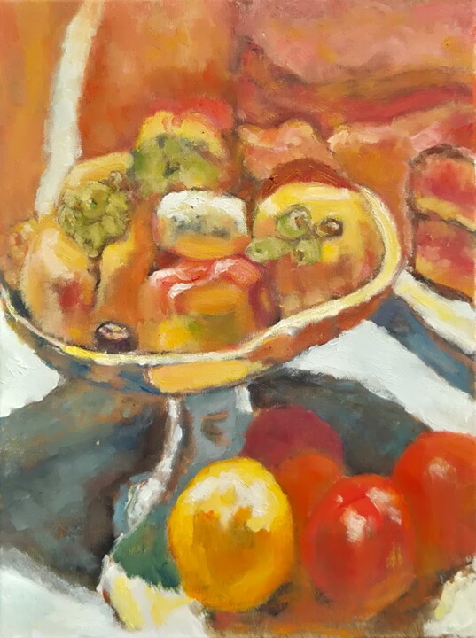 Sweets and cakes for dessert with fruits