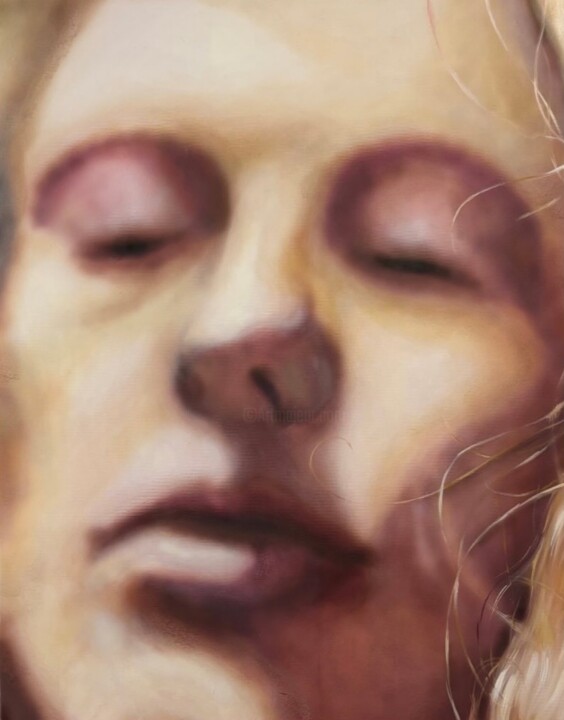 Painting titled "Nostalgia" by Anastazja Dżupina, Original Artwork, Oil Mounted on Wood Stretcher frame