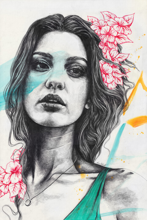 Desenho intitulada "Body Behaviour" por Marco Paludet, Obras de arte originais, Lápis