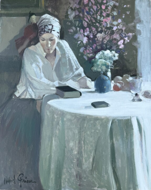 Mujer melancólica 绘画, 31.9x25.6 in