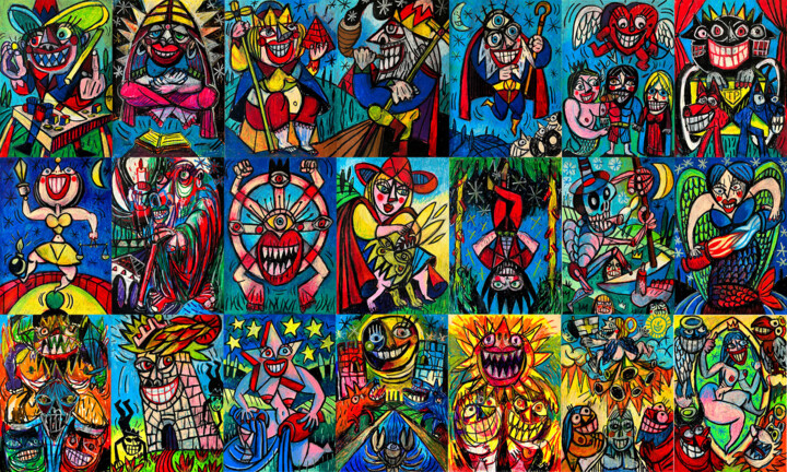 Les 22 oeuvres originales du Tarot de Saint-Etienne 绘画, 27.6x19.7 in