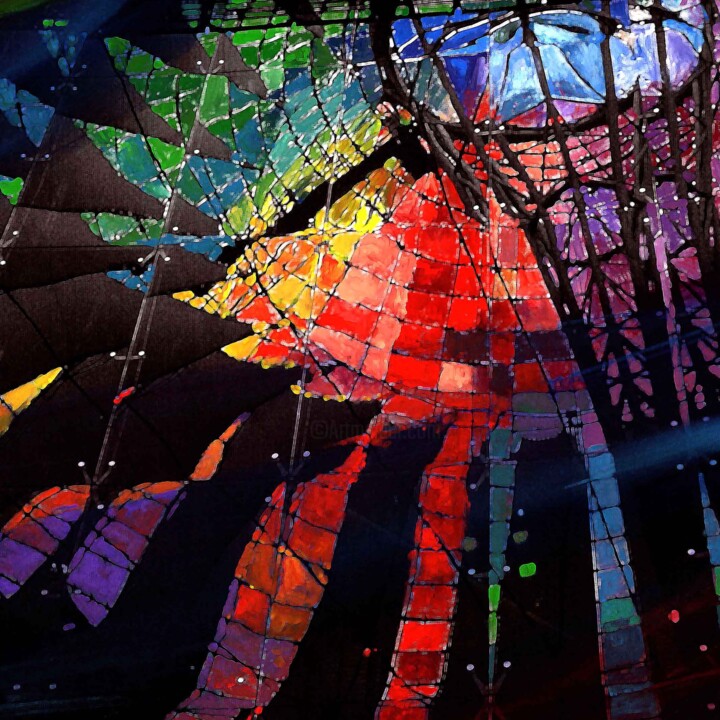 Estampas & grabados titulada "Sony Center Berlin" por Angelo De Castro, Obra de arte original, Impresión digital