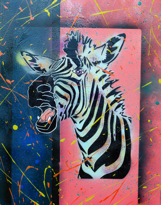Crazy Zebra 绘画, 19.7x15.8 in