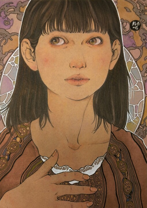 Peinture intitulée "遠い聲" par Yoshiotetsu, Œuvre d'art originale, Acrylique
