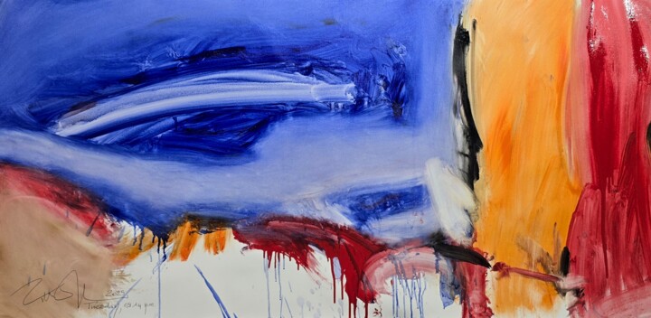 Tuesday, 09.14 p.m. Pittura, 26,4x59,1 in
