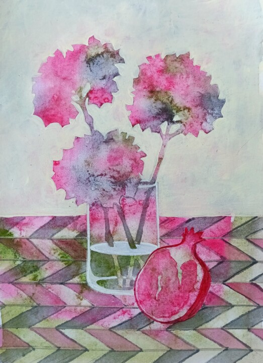 Schilderij getiteld "Hot Afternoon" door Svetlana Ermolina, Origineel Kunstwerk, Aquarel