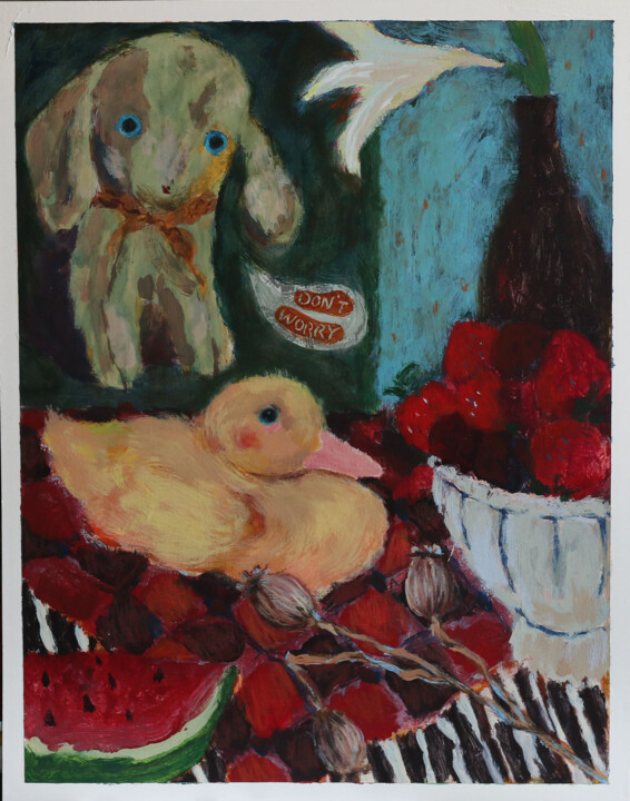 Schilderij getiteld "On the table N.11" door Ying Zhang, Origineel Kunstwerk, Acryl