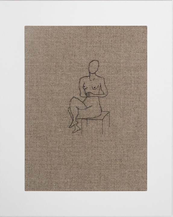 Nude No.4. Series "Stitching Nudes" Arte tessile, 11,8x9,5 in