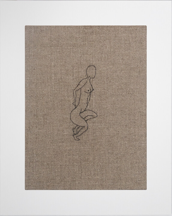 Nude No.5. Series "Stitching Nudes" 纺织艺术, 11.8x9.5 in