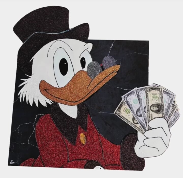 Picsou dollars 绘画, 23.6x23.6 in
