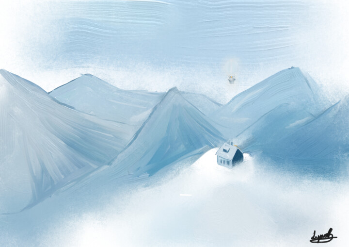 Voyage Blue - édition limitée 数字艺术, 11.7x16.5 in