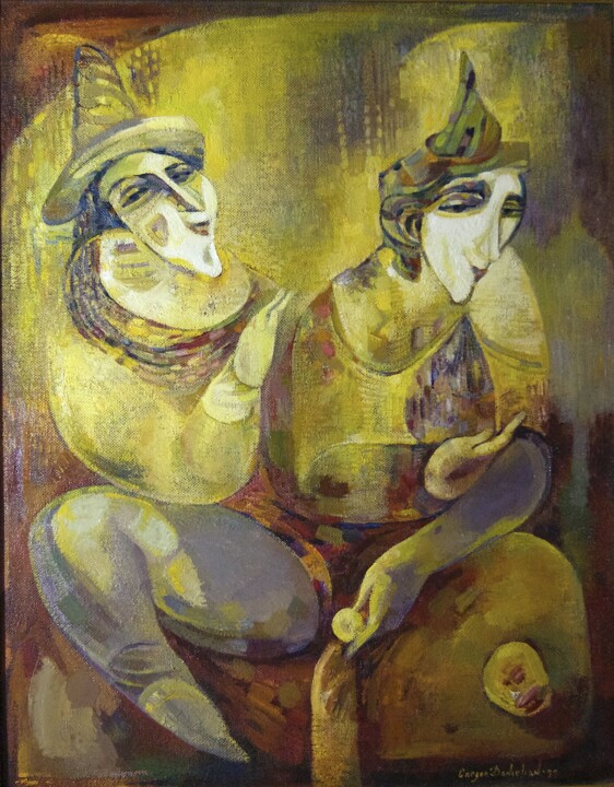 Отдых комедиантов Schilderij, 32,3x25,2 in