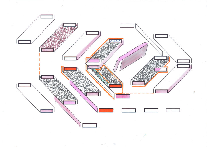 图画 标题为“Train Tracks 03” 由Dimitris Kritsotakis, 原创艺术品, 墨