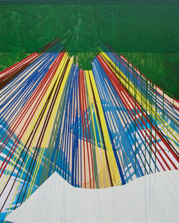 Pintura intitulada "SUMMER" por Markus Honerla, Obras de arte originais, Laca Montado em Armação em madeira