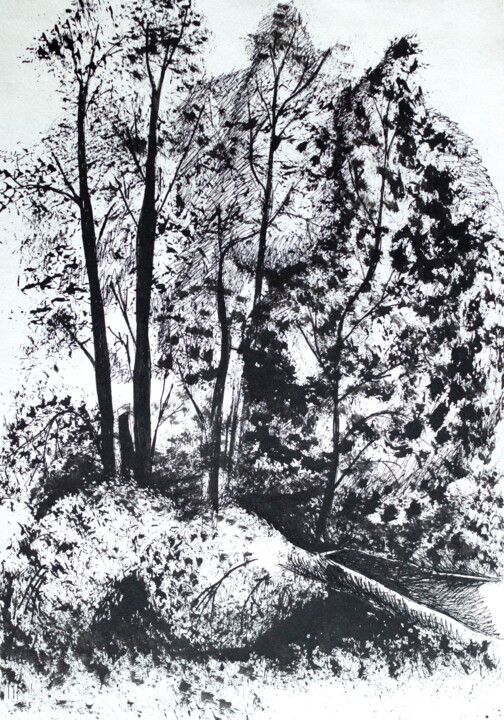 at the edge of the forest Картина, 15,8x11,8 in
