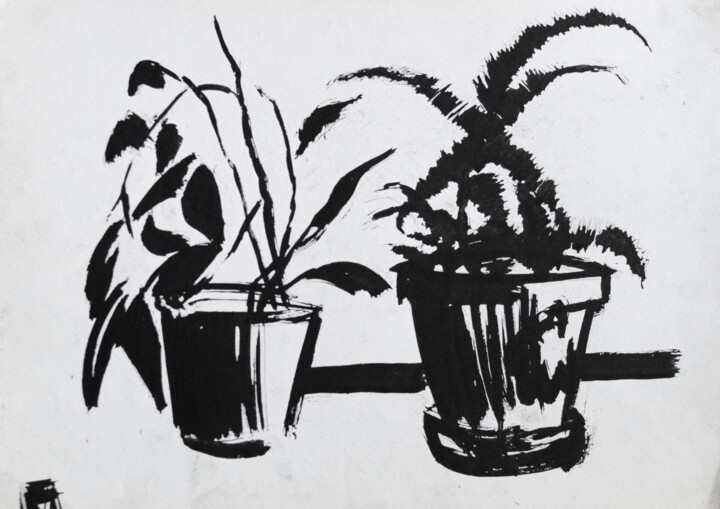 on the windowsill Картина, 15,8x11,8 in