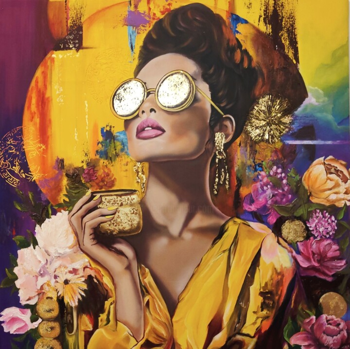 "Harmony of wealth" 绘画, 39.3x39.3 in