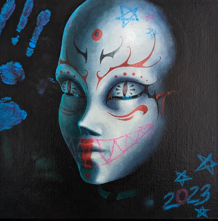 Commissioned Work – “Porcelain Protocol” 绘画, 11.8x11.8 in