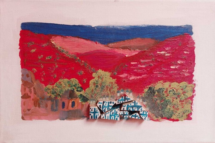 Dusk Over Pampaneira 绘画, 9.3x14 in