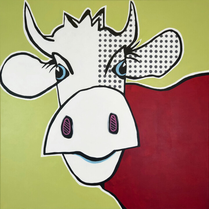 Painting titled "VogelLisi Roy" by Fredi Gertsch, Original Artwork, Acrylic Mounted on Wood Stretcher frame