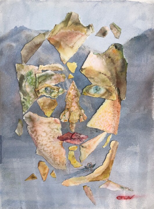 Painting titled "Genesis is here and…" by Peter Otlan, Original Artwork, Collages