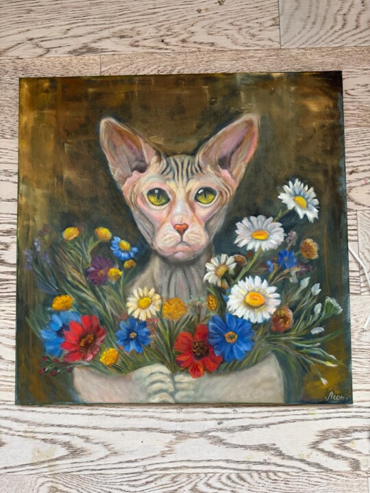 Cats 1 绘画, 19.7x19.7 in
