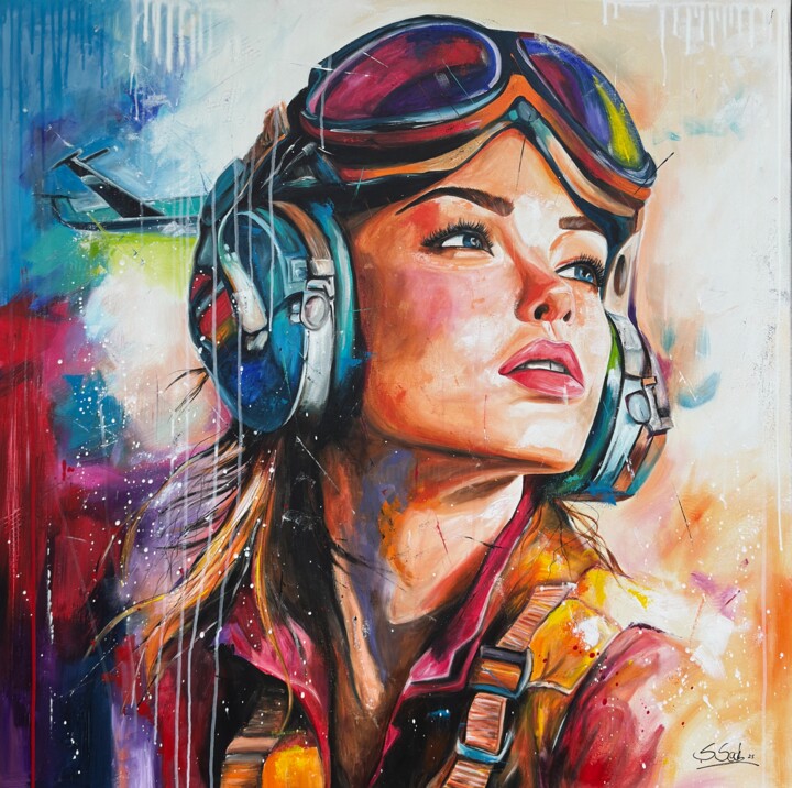 Pintura intitulada "born to fly" por Sabrina Seck, Obras de arte originais, Acrílico